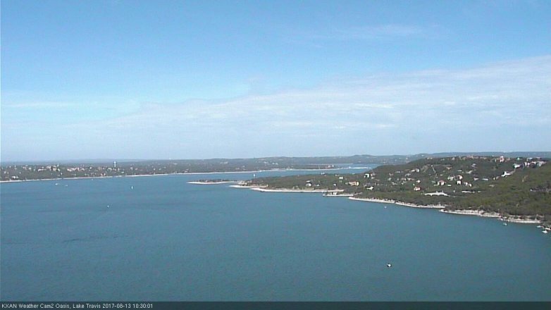 Lake Travis webcam, August 13, 2017 9:55 AM CT