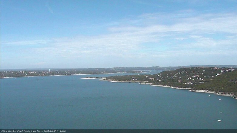 Lake Travis webcam, August 13, 2017 10:05 AM CT