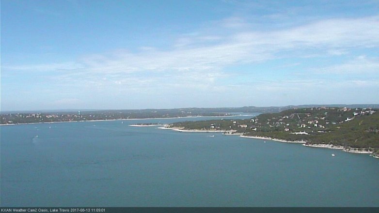 Lake Travis webcam, August 13, 2017 10:15 AM CT