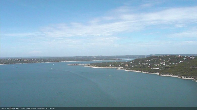 Lake Travis webcam, August 13, 2017 10:20 AM CT