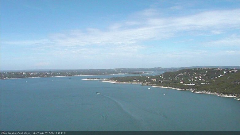 Lake Travis webcam, August 13, 2017 10:40 AM CT
