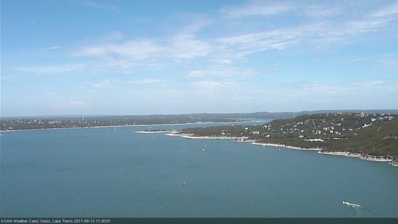 Lake Travis webcam, August 13, 2017 11:00 AM CT