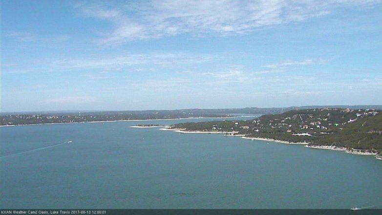 Lake Travis webcam, August 13, 2017 11:05 AM CT