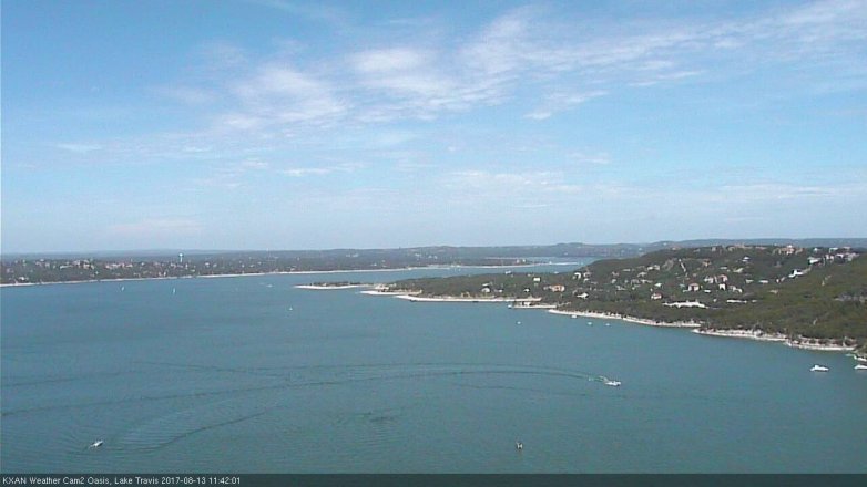 Lake Travis webcam, August 13, 2017 11:10 AM CT