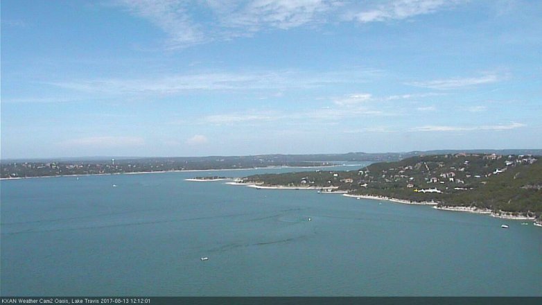Lake Travis webcam, August 13, 2017 11:25 AM CT