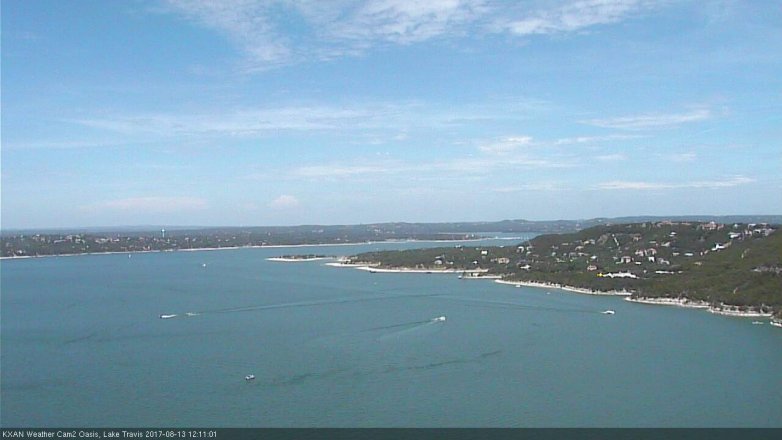 Lake Travis webcam, August 13, 2017 11:35 AM CT