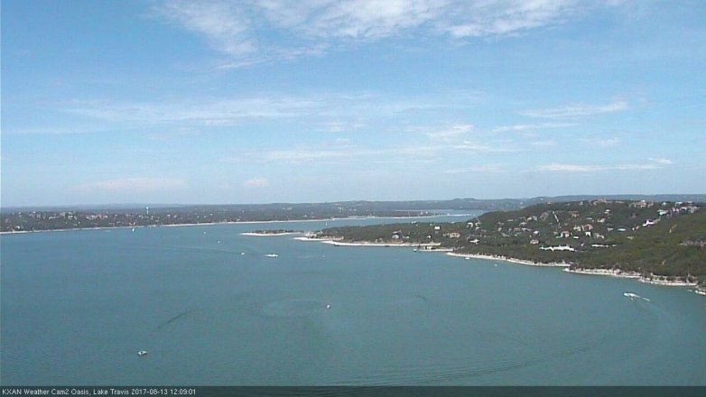 Lake Travis webcam, August 13, 2017 11:40 AM CT