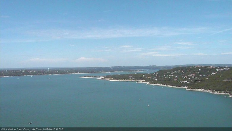 Lake Travis webcam, August 13, 2017 11:45 AM CT
