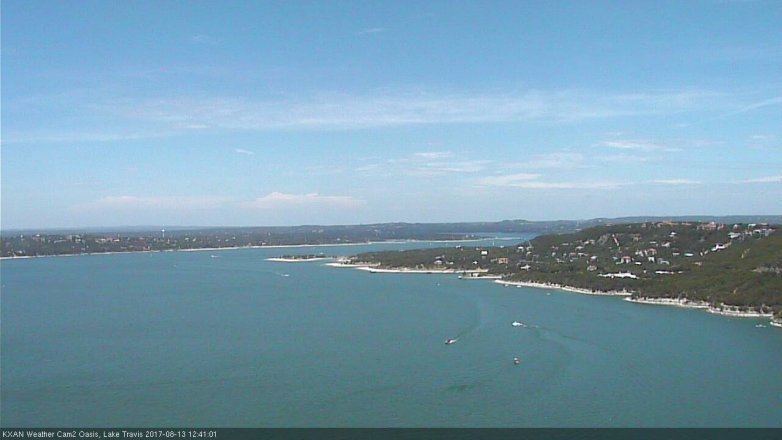 Lake Travis webcam, August 13, 2017 12:00 PM CT