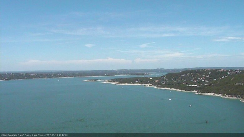 Lake Travis webcam, August 13, 2017 12:25 PM CT