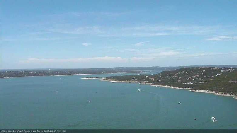 Lake Travis webcam, August 13, 2017 12:35 PM CT