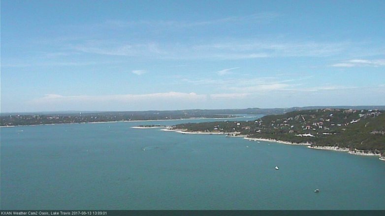 Lake Travis webcam, August 13, 2017 12:40 PM CT