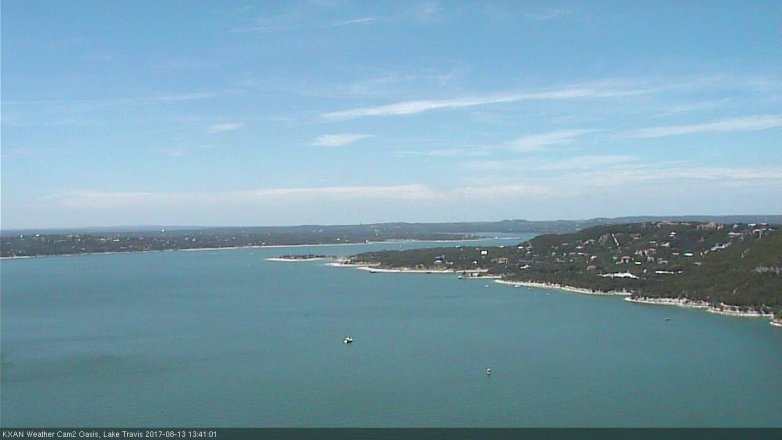 Lake Travis webcam, August 13, 2017 12:45 PM CT
