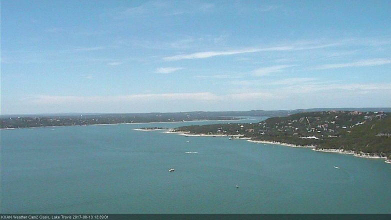 Lake Travis webcam, August 13, 2017 12:55 PM CT