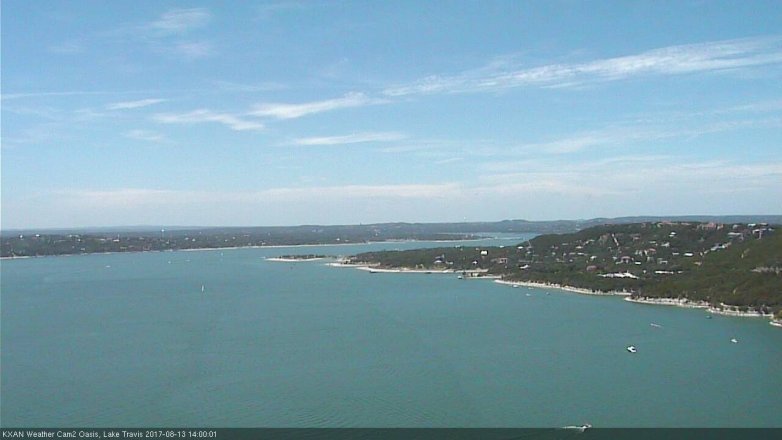 Lake Travis webcam, August 13, 2017 1:15 PM CT