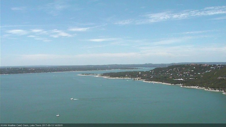 Lake Travis webcam, August 13, 2017 1:30 PM CT
