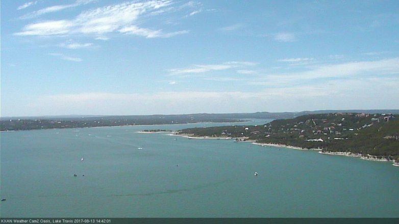 Lake Travis webcam, August 13, 2017 1:50 PM CT