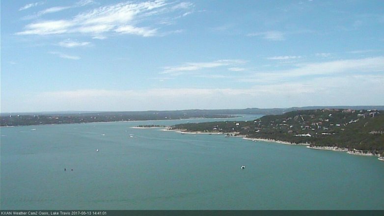 Lake Travis webcam, August 13, 2017 2:05 PM CT