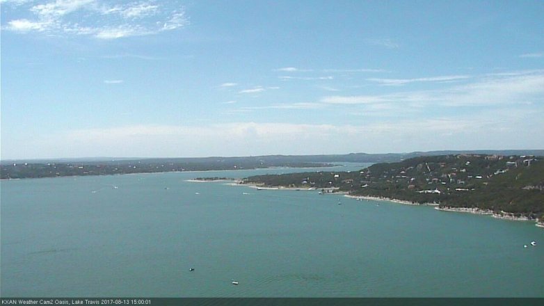 Lake Travis webcam, August 13, 2017 2:10 PM CT