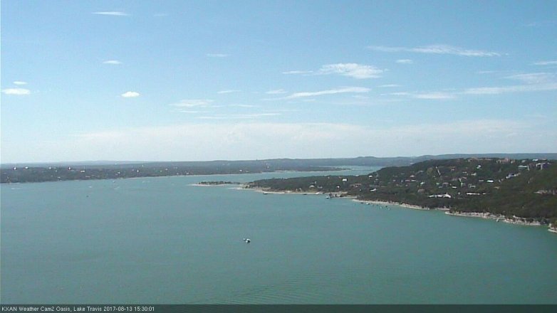 Lake Travis webcam, August 13, 2017 2:40 PM CT