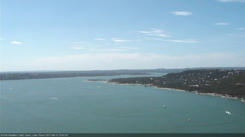Lake Travis webcam, August 13, 2017 3:05 PM CT