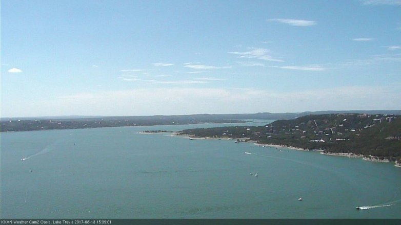 Lake Travis webcam, August 13, 2017 3:10 PM CT