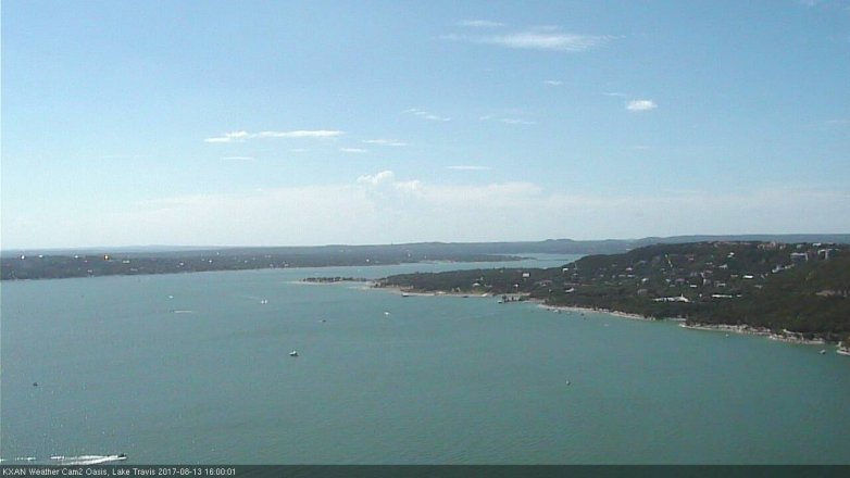 Lake Travis webcam, August 13, 2017 3:20 PM CT
