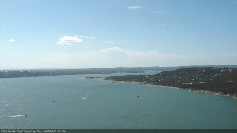 Lake Travis webcam, August 13, 2017 3:30 PM CT