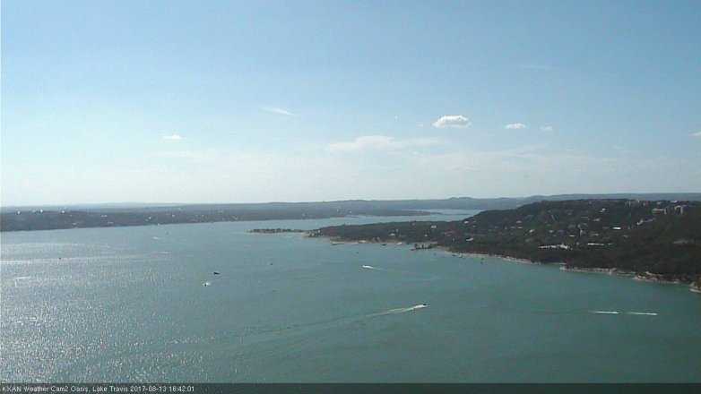 Lake Travis webcam, August 13, 2017 3:55 PM CT