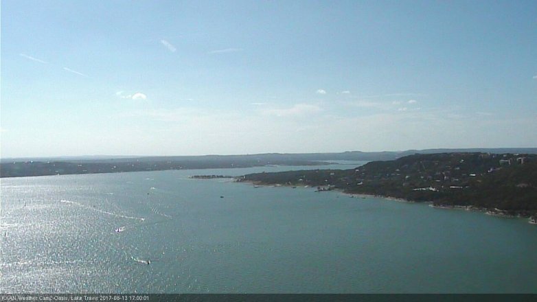 Lake Travis webcam, August 13, 2017 4:25 PM CT