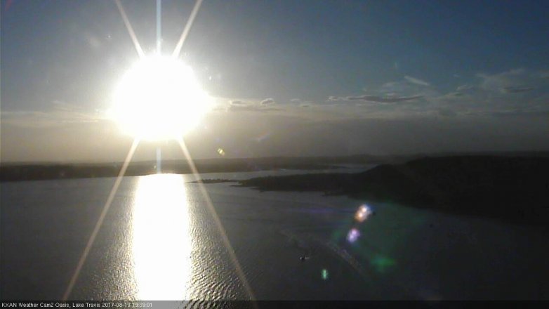 Lake Travis webcam, August 13, 2017 6:45 PM CT