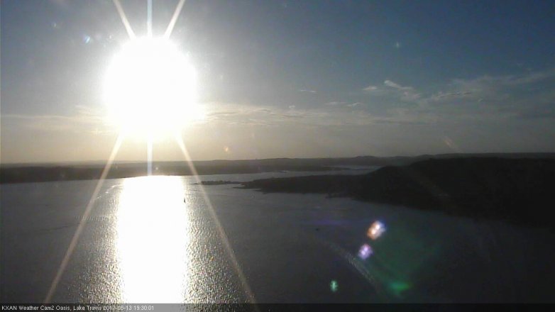 Lake Travis webcam, August 13, 2017 6:50 PM CT