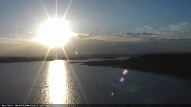 Lake Travis webcam, August 13, 2017 7:05 PM CT