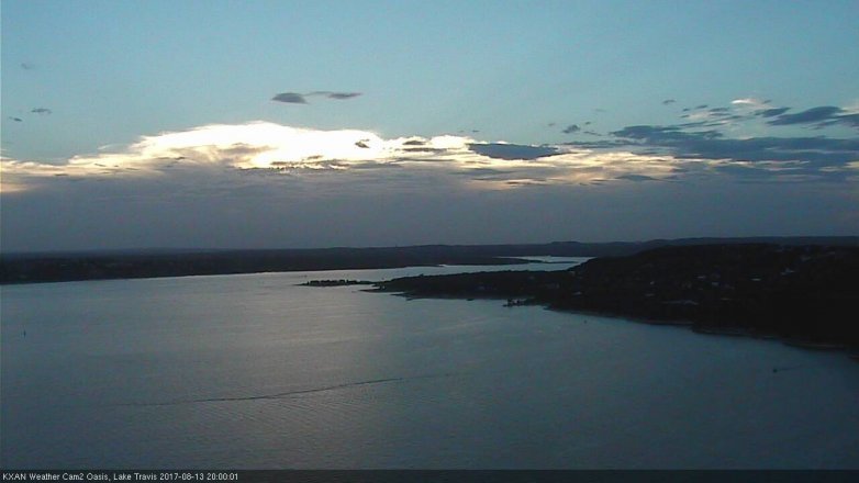 Lake Travis webcam, August 13, 2017 7:30 PM CT