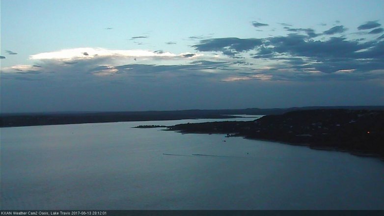 Lake Travis webcam, August 13, 2017 7:40 PM CT