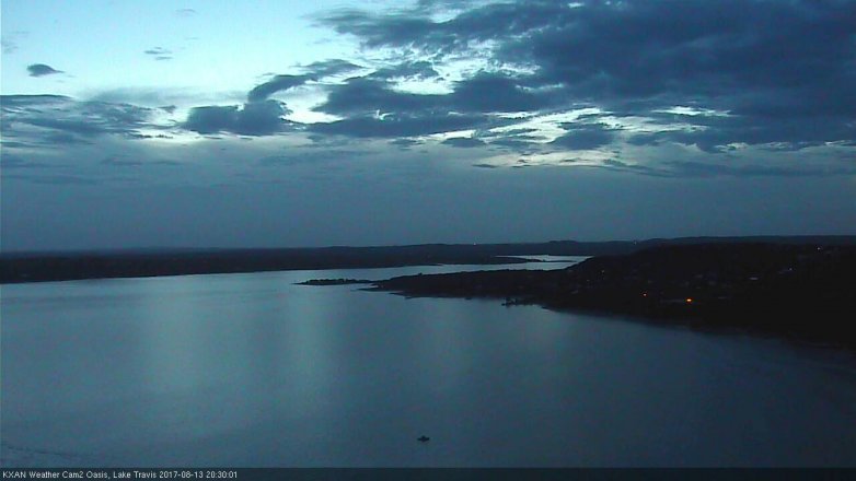 Lake Travis webcam, August 13, 2017 7:45 PM CT