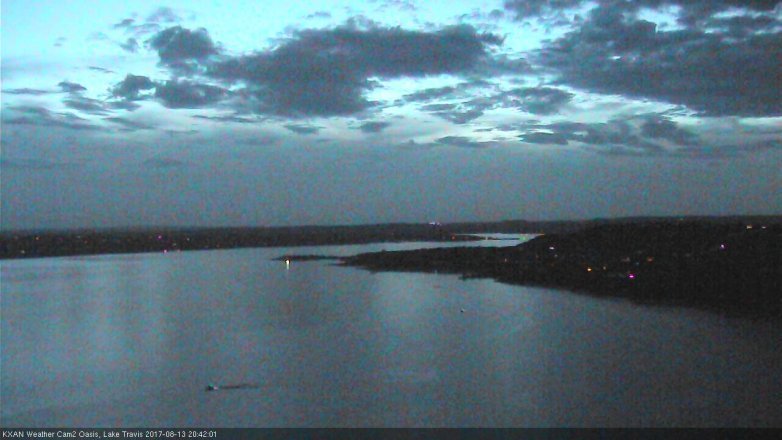 Lake Travis webcam, August 13, 2017 8:10 PM CT