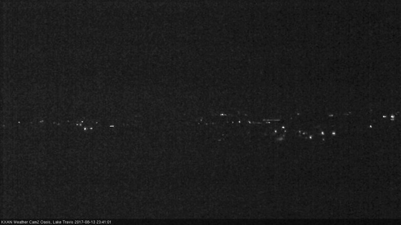 Lake Travis webcam, August 13, 2017 11:00 PM CT