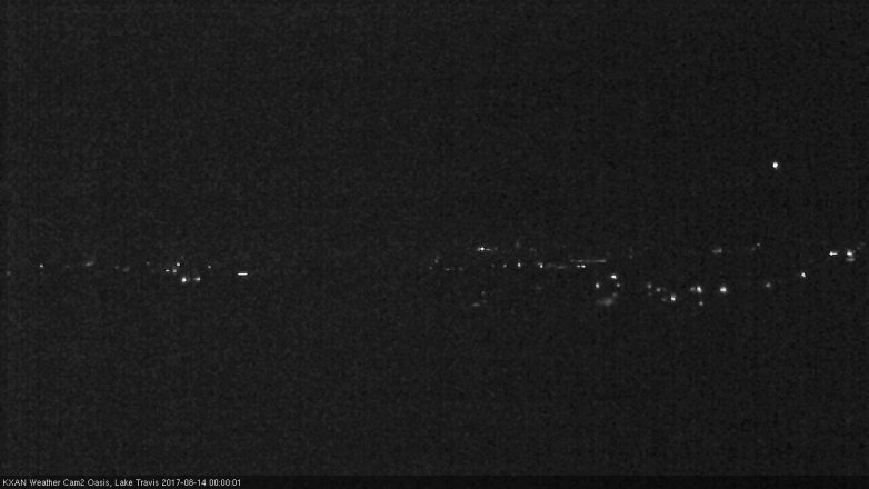 Lake Travis webcam, August 13, 2017 11:30 PM CT