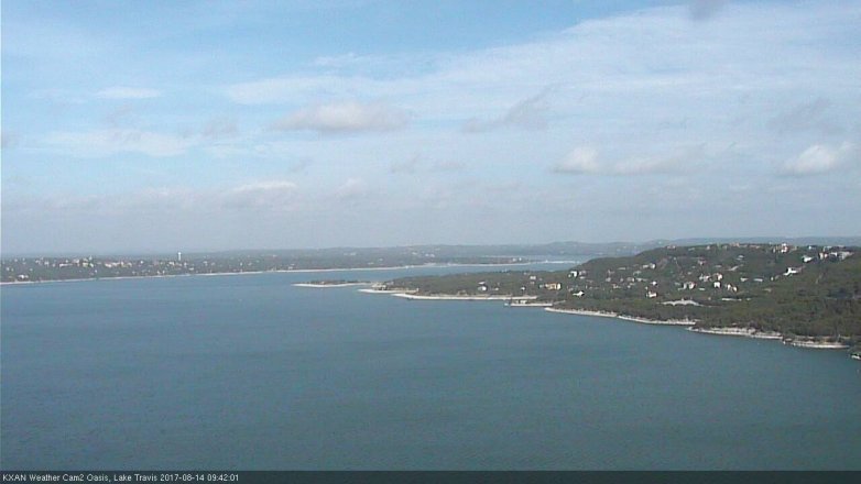Lake Travis webcam, August 14, 2017 9:00 AM CT