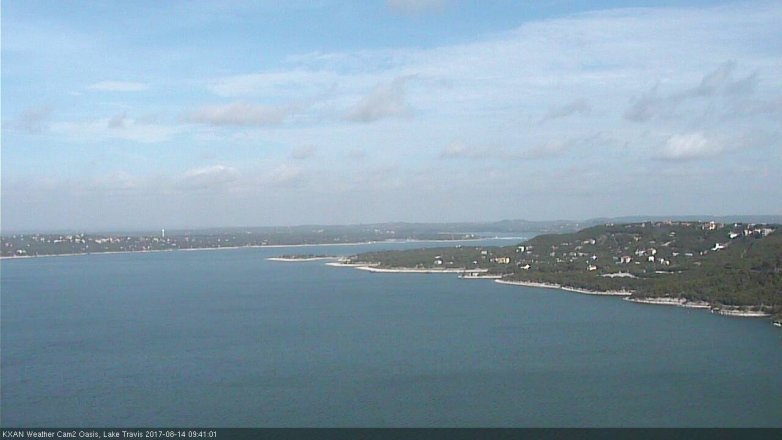 Lake Travis webcam, August 14, 2017 9:10 AM CT