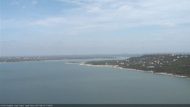 Lake Travis webcam, August 14, 2017 10:25 AM CT
