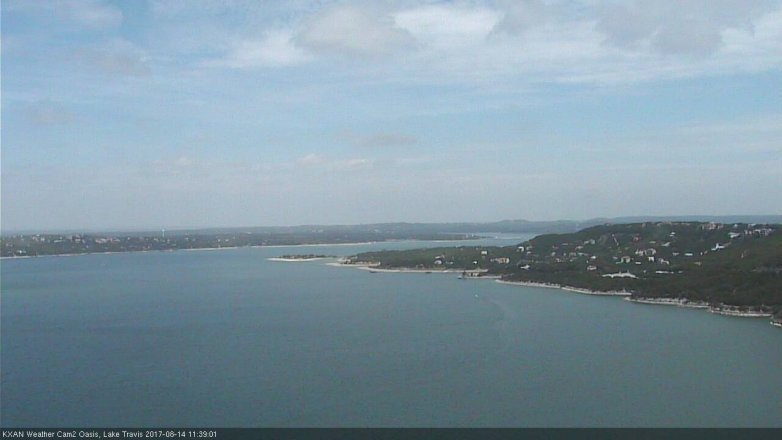 Lake Travis webcam, August 14, 2017 10:50 AM CT