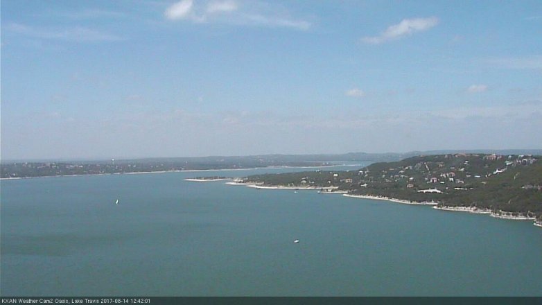 Lake Travis webcam, August 14, 2017 11:50 AM CT
