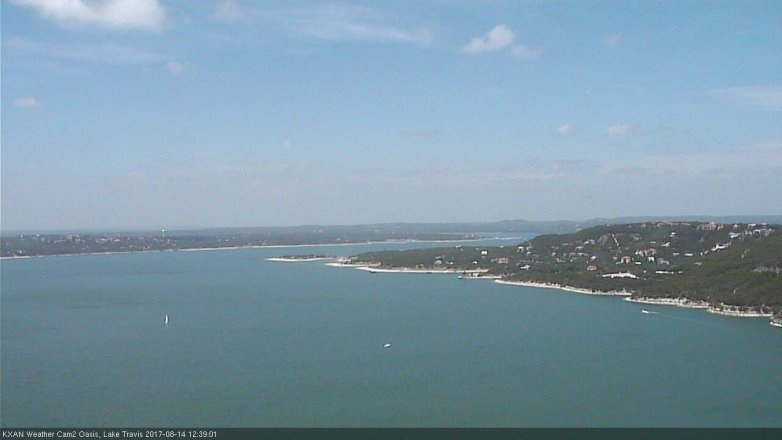 Lake Travis webcam, August 14, 2017 12:05 PM CT