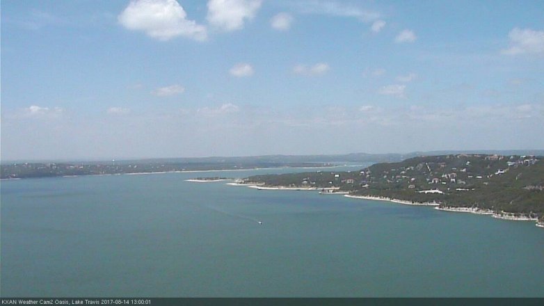 Lake Travis webcam, August 14, 2017 12:30 PM CT