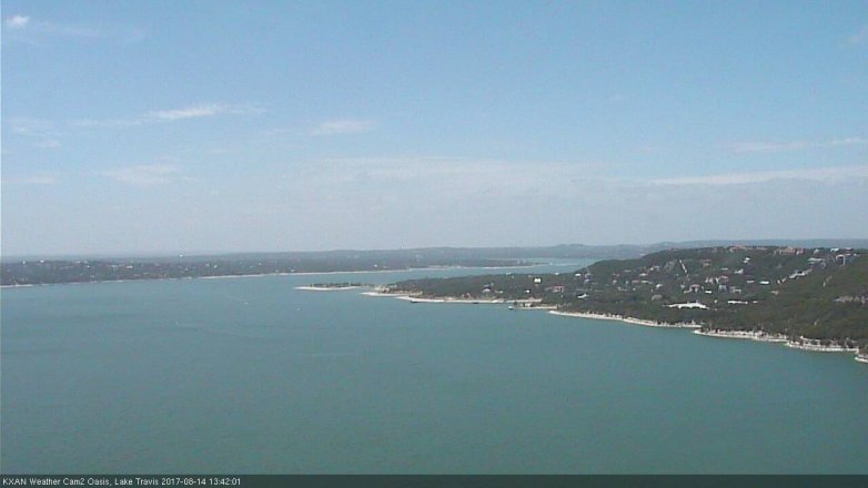 Lake Travis webcam, August 14, 2017 1:00 PM CT