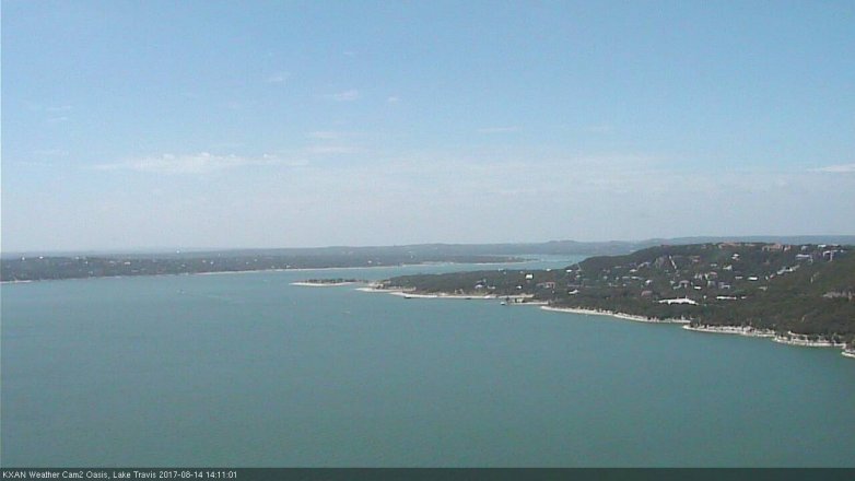 Lake Travis webcam, August 14, 2017 1:35 PM CT