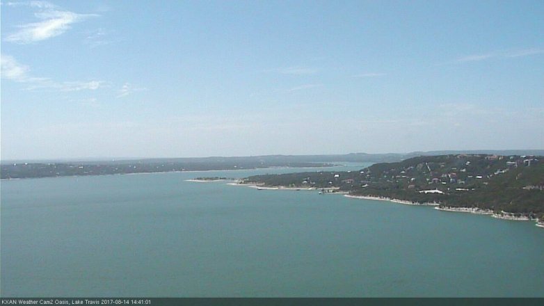 Lake Travis webcam, August 14, 2017 1:45 PM CT