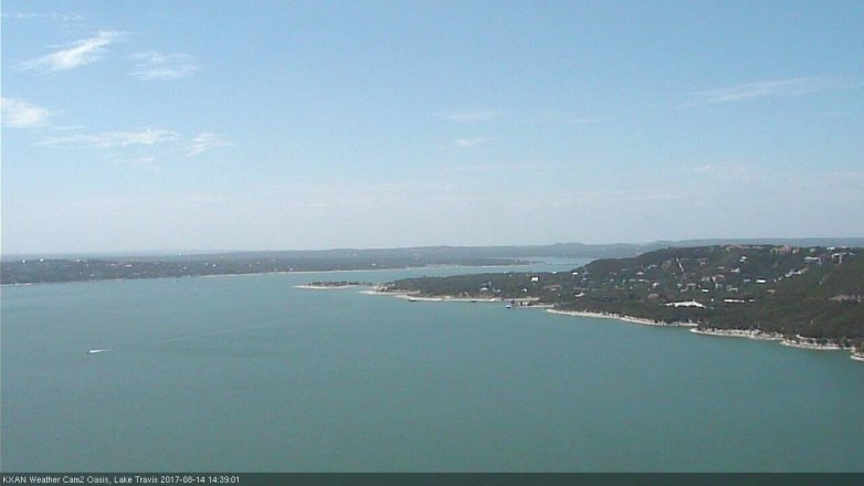 Lake Travis webcam, August 14, 2017 1:50 PM CT